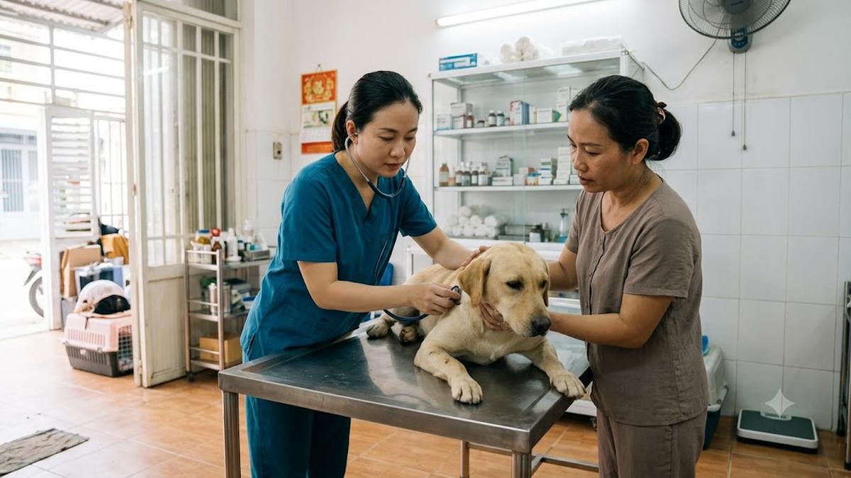 Chó bị ho khan, khò khè kéo dài – Khi nào cần đưa đến bác sĩ thú y? — nội dung minh họa